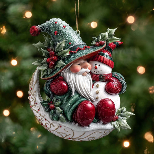 Festive Gnome Christmas Mica Ornament GFSPTG100