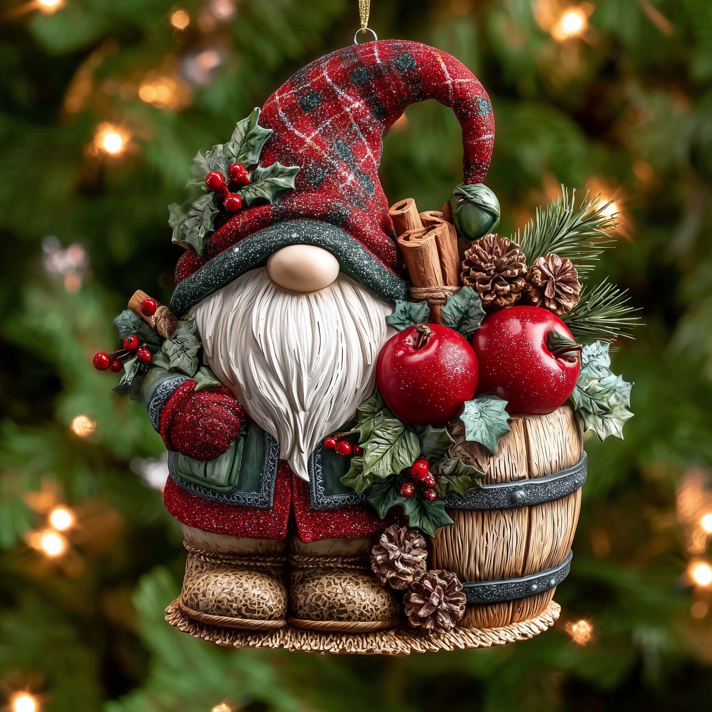 Festive Gnome Christmas Mica Ornament GFSPTG101