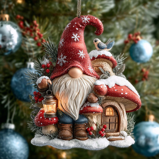 Festive Gnome Christmas Mica Ornament GFSPTG102
