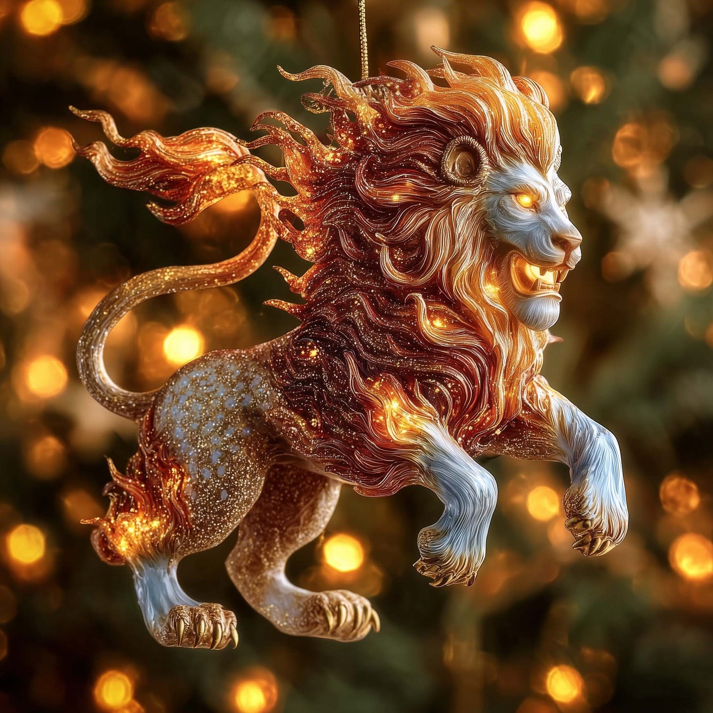 Majestic Lion Christmas Mica Ornament GFSPTG106