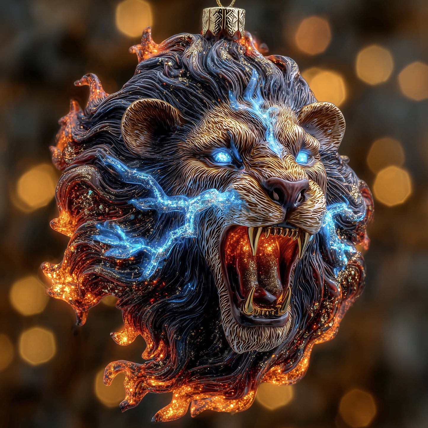 Majestic Lion Christmas Mica Ornament GFSPTG107