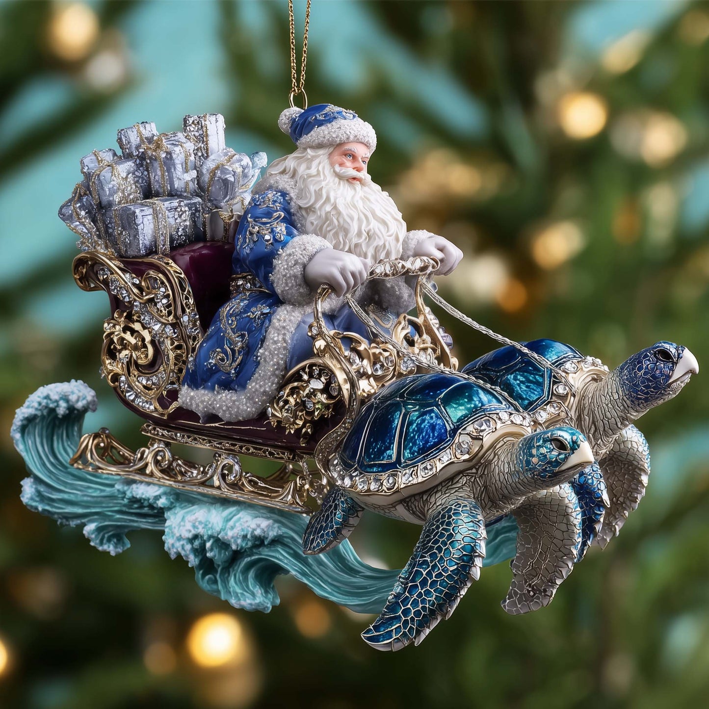 Turtle Drift Christmas Mica Ornament GFSPTG137