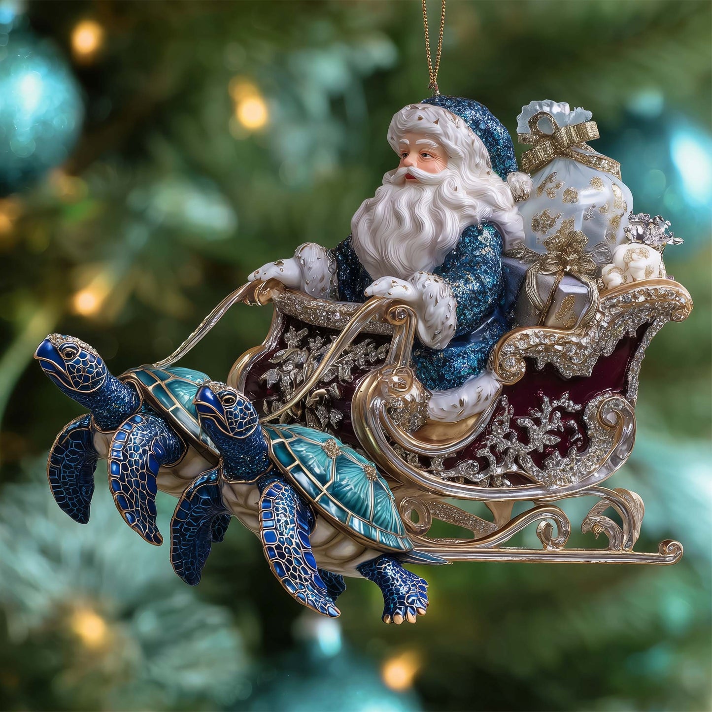 Turtle Drift Christmas Mica Ornament GFSPTG138