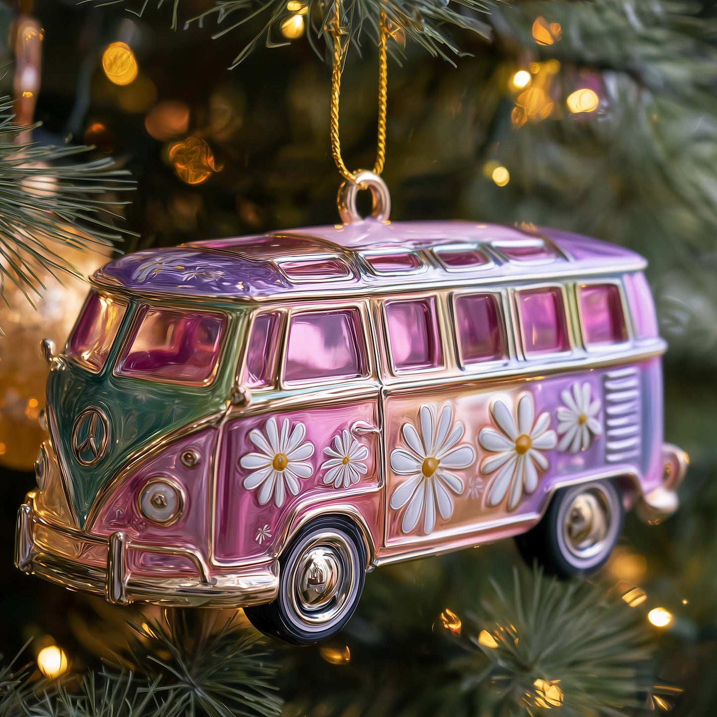 Holiday Van Christmas Mica Ornament GFSPTG20