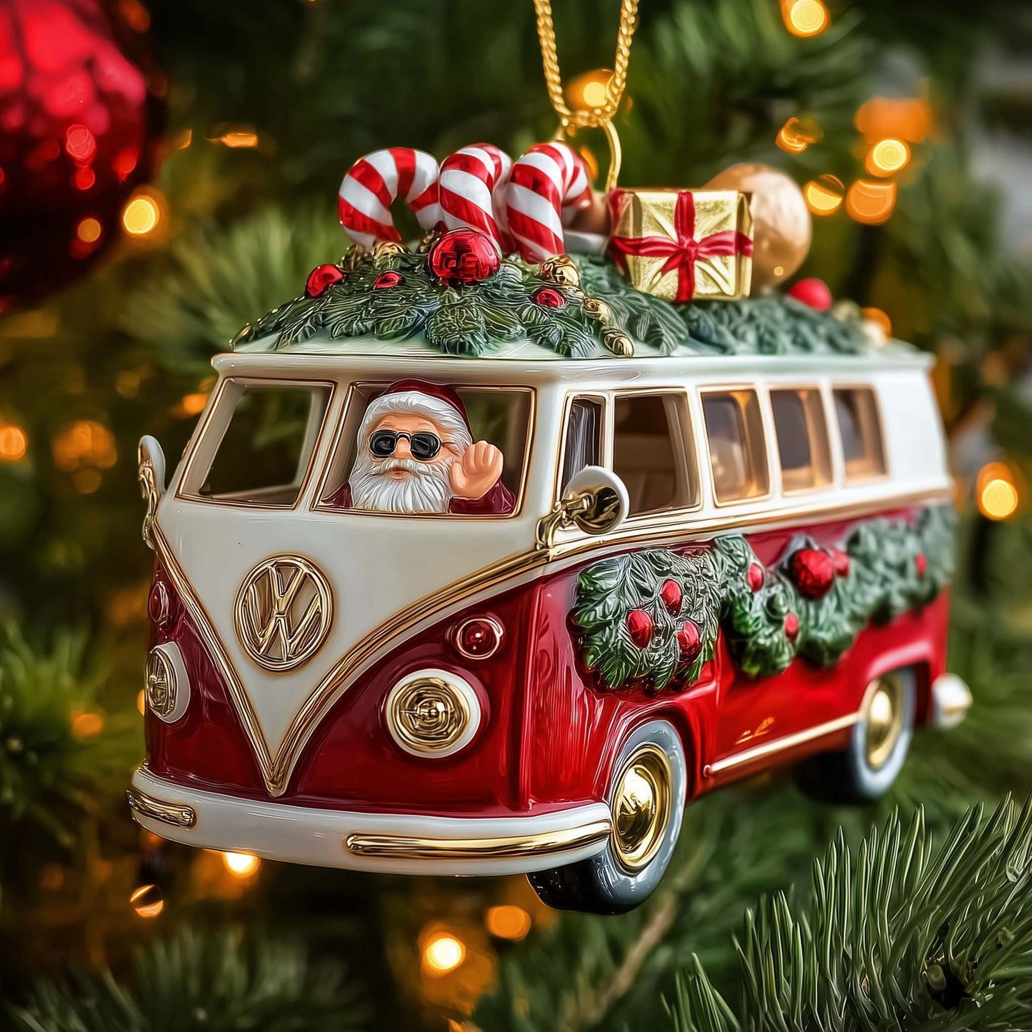 Holiday Van Christmas Mica Ornament GFSPTG22