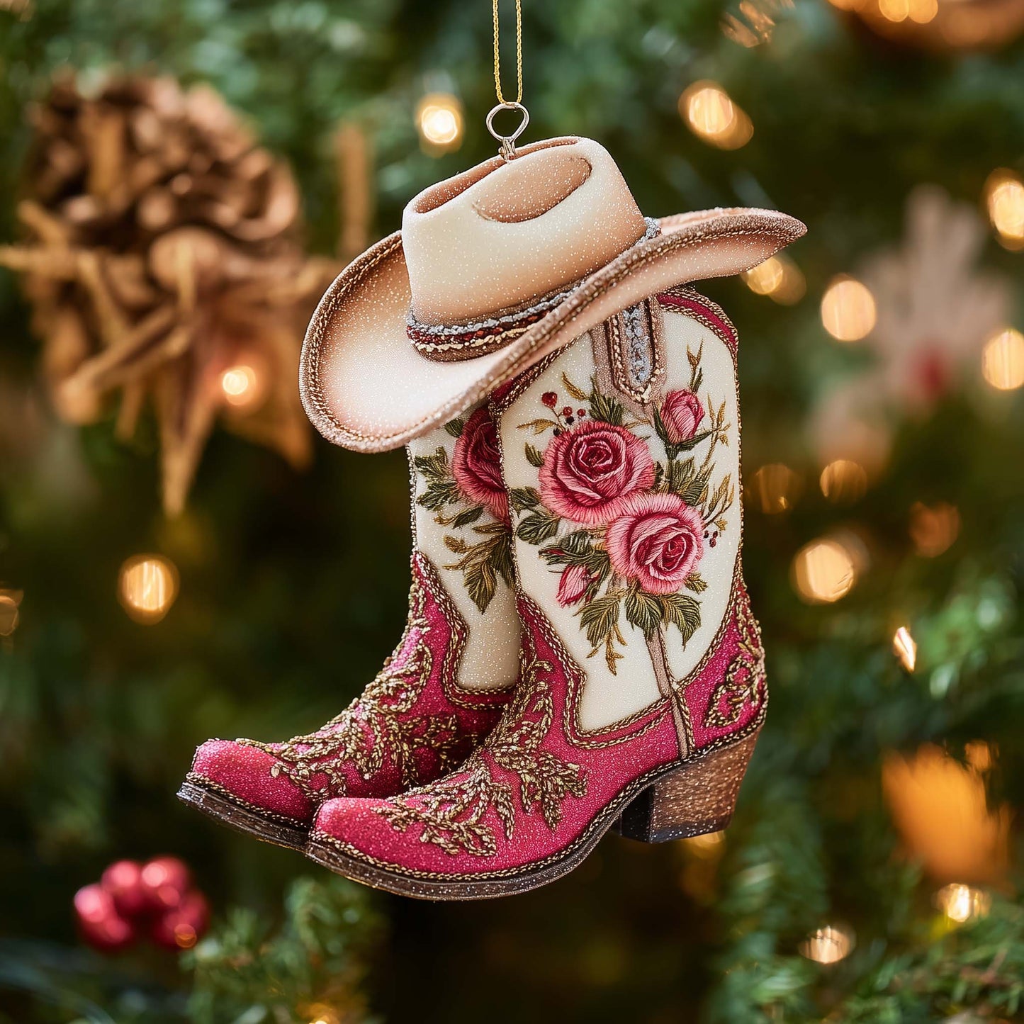 Western Holiday Spirit Christmas Mica Ornament GFSPTG40