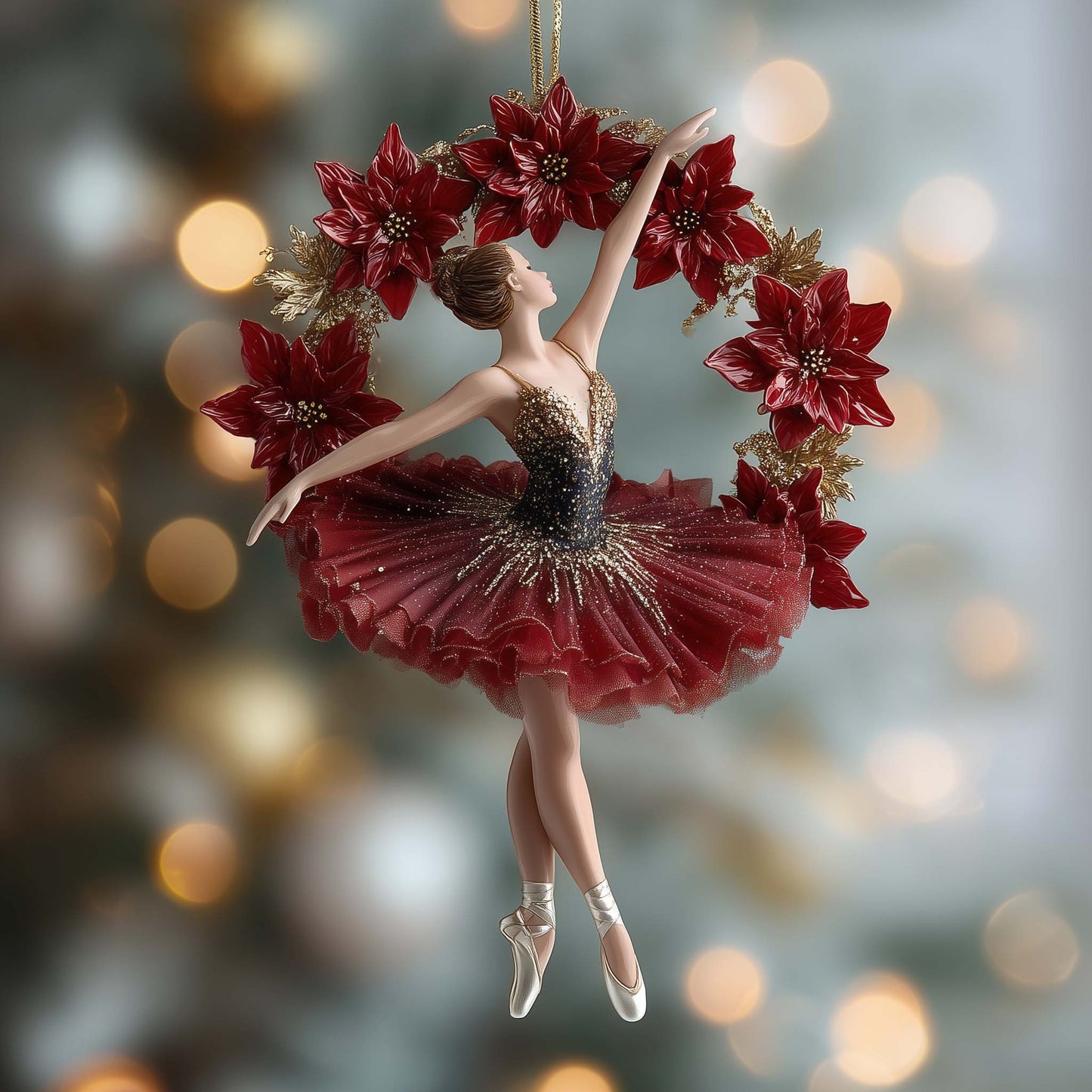 Floral Ballerina Christmas Mica Ornament GFSPTG58