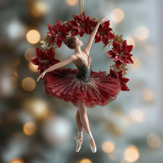 Floral Ballerina Christmas Mica Ornament GFSPTG58