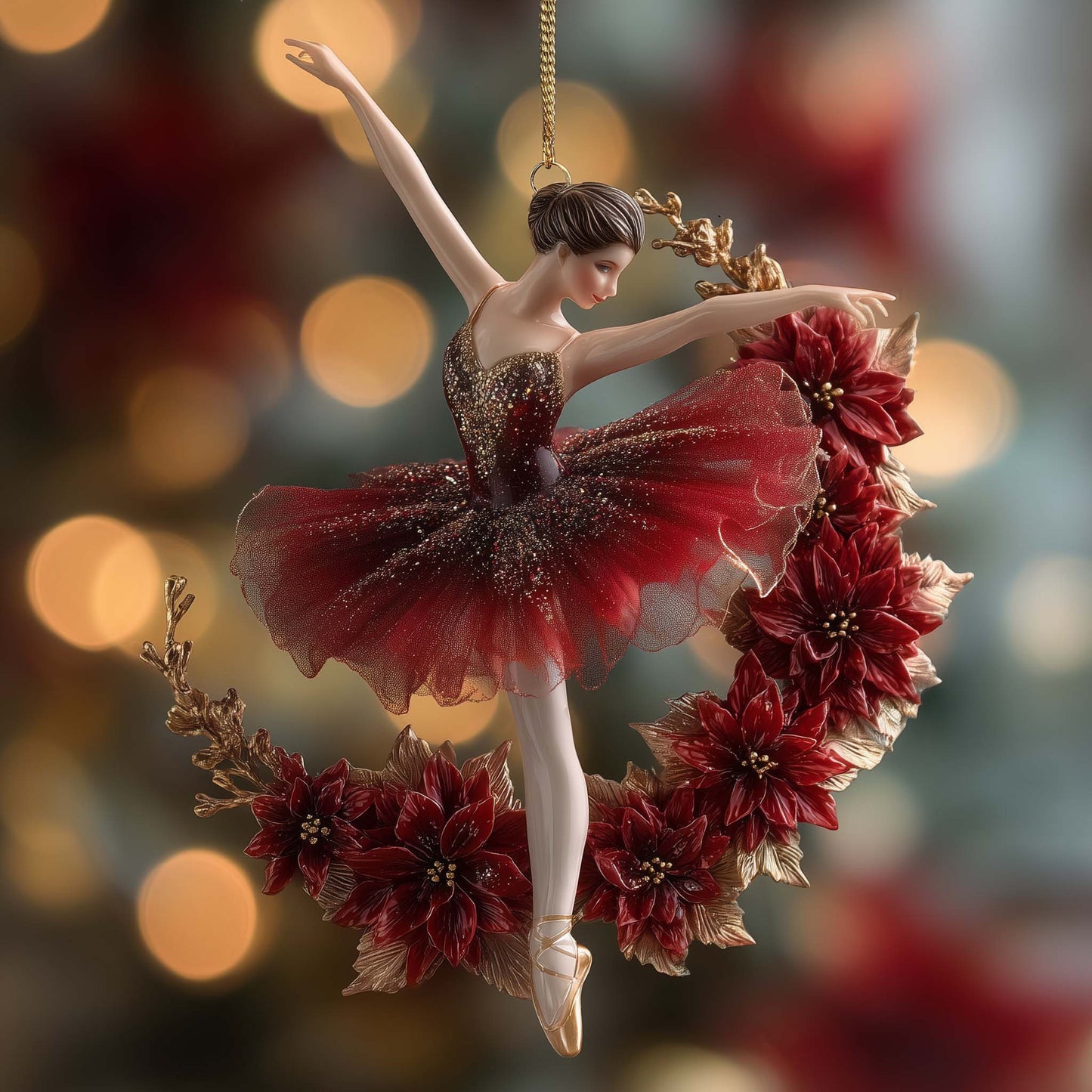 Floral Ballerina Christmas Mica Ornament GFSPTG59