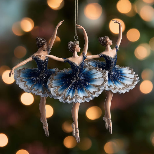 Floral Ballerina Christmas Mica Ornament GFSPTG61