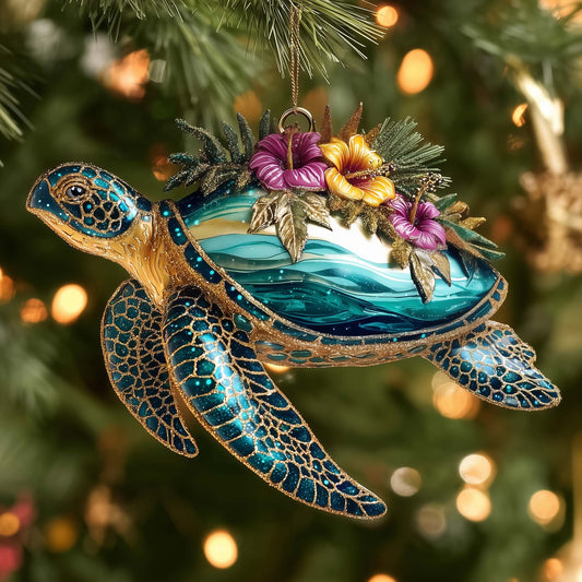 Turtle Drift Christmas Mica Ornament GFSPTG86