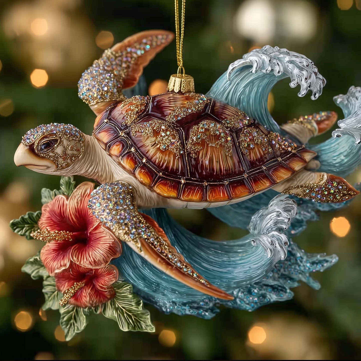 Turtle Drift Christmas Mica Ornament GFSPTG87