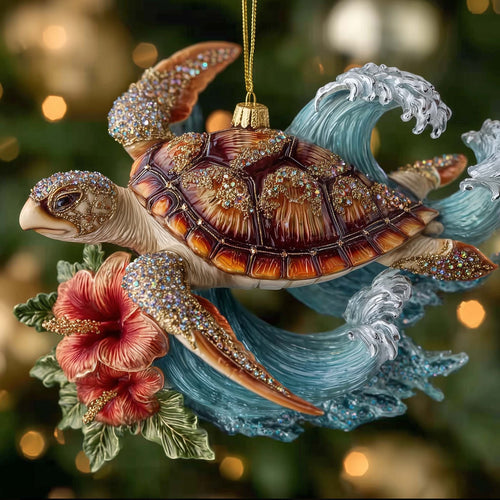 Turtle Drift Christmas Mica Ornament GFSPTG87