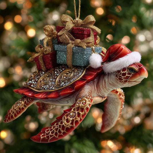 Turtle Drift Christmas Mica Ornament GFSPTG88