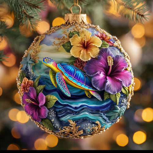 Turtle Drift Christmas Mica Ornament GFSPTG90
