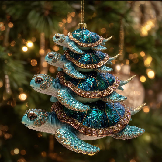 Turtle Drift Christmas Mica Ornament GFSPTG91