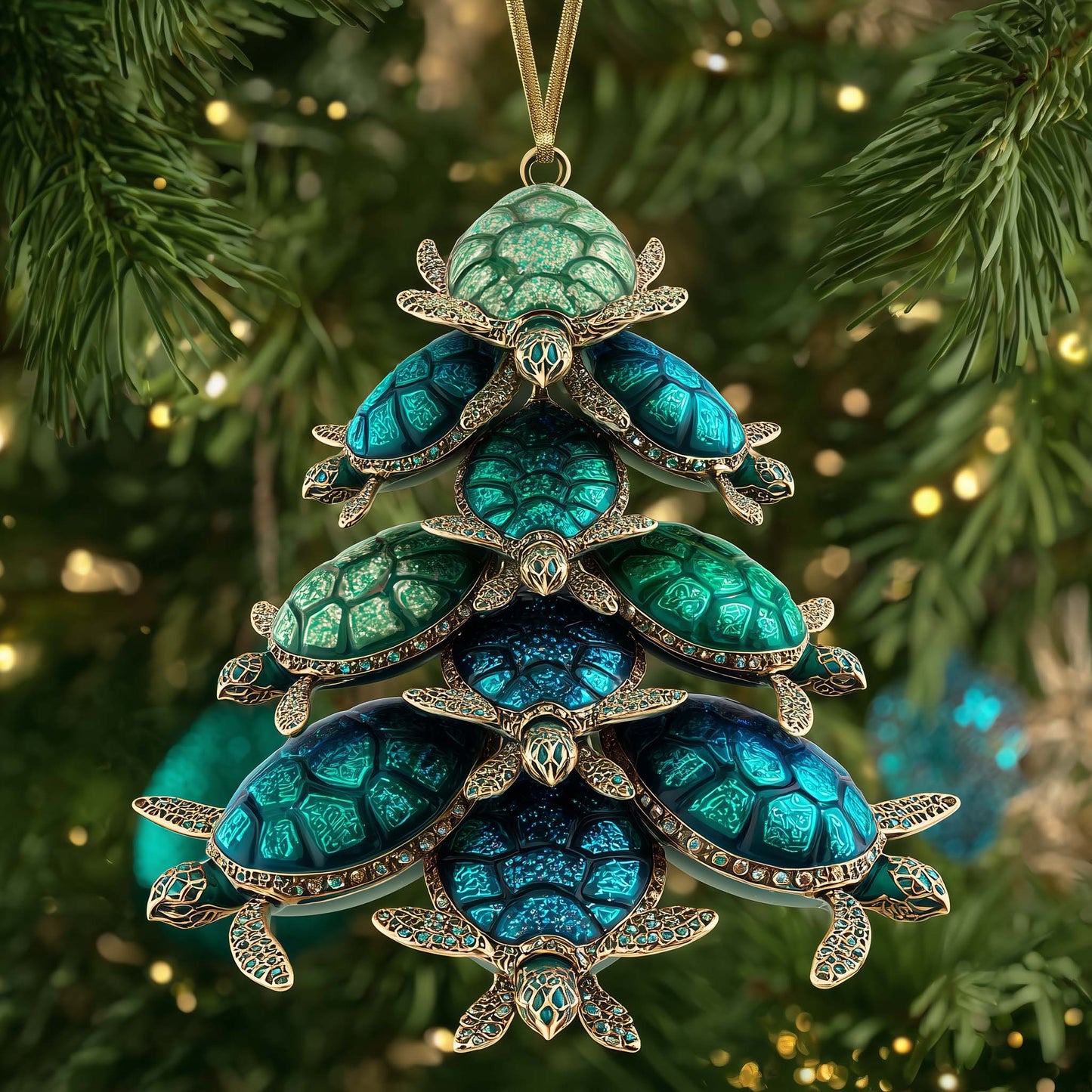 Turtle Drift Christmas Mica Ornament GFSPTG92