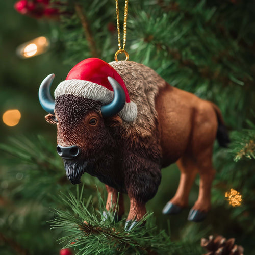 Holiday Bison Trail Christmas Mica Ornament GFSPTP105