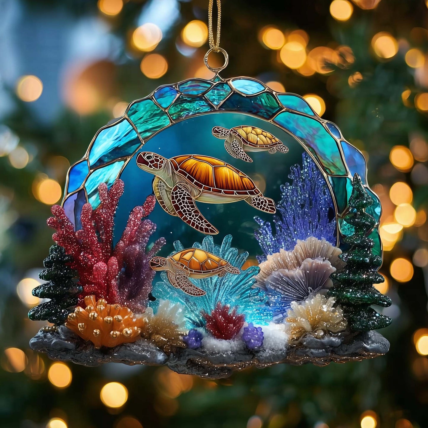 Ocean Charm Christmas Mica Ornament GFSPTP41