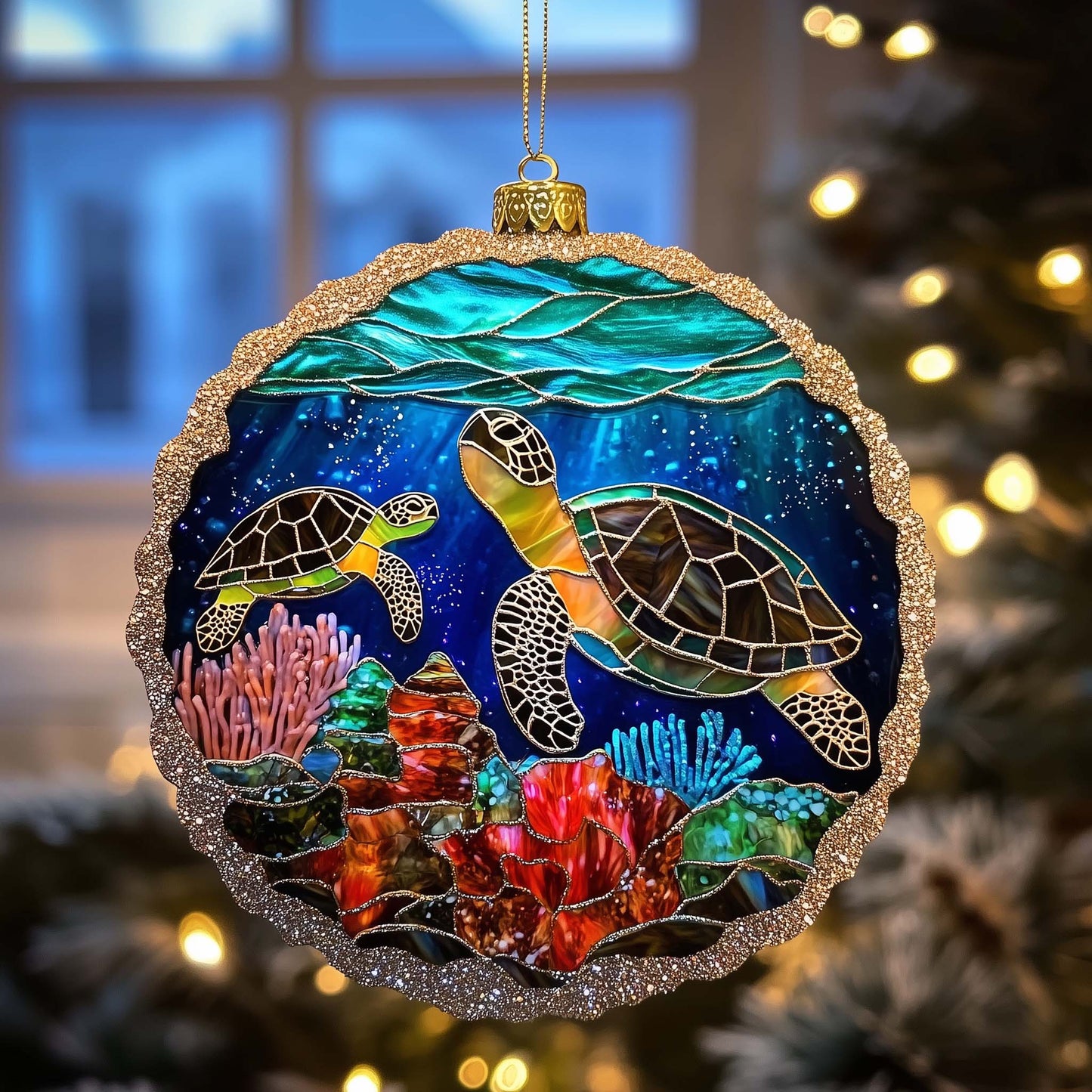 Ocean Charm Christmas Mica Ornament GFSPTP42