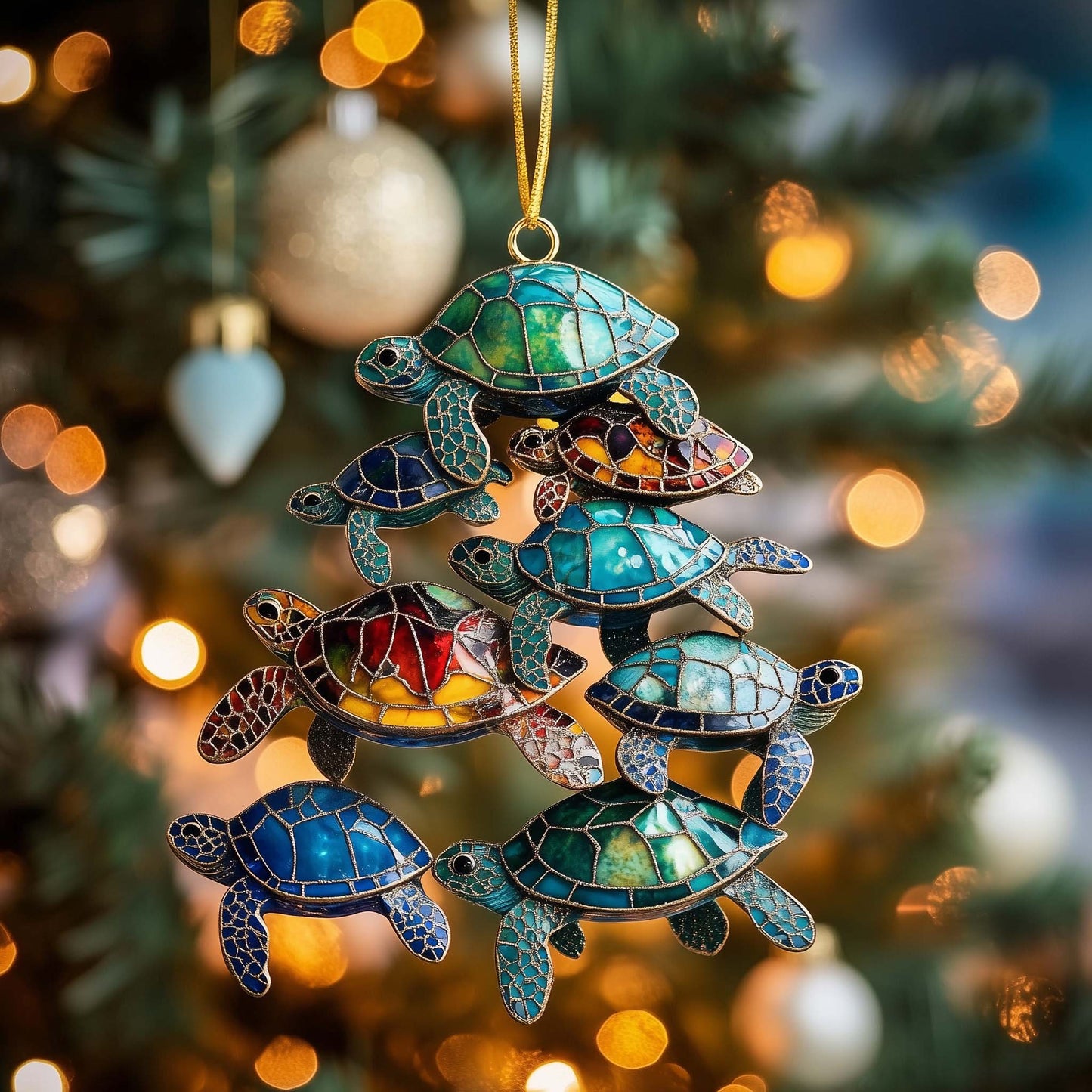 Ocean Charm Christmas Mica Ornament GFSPTP44