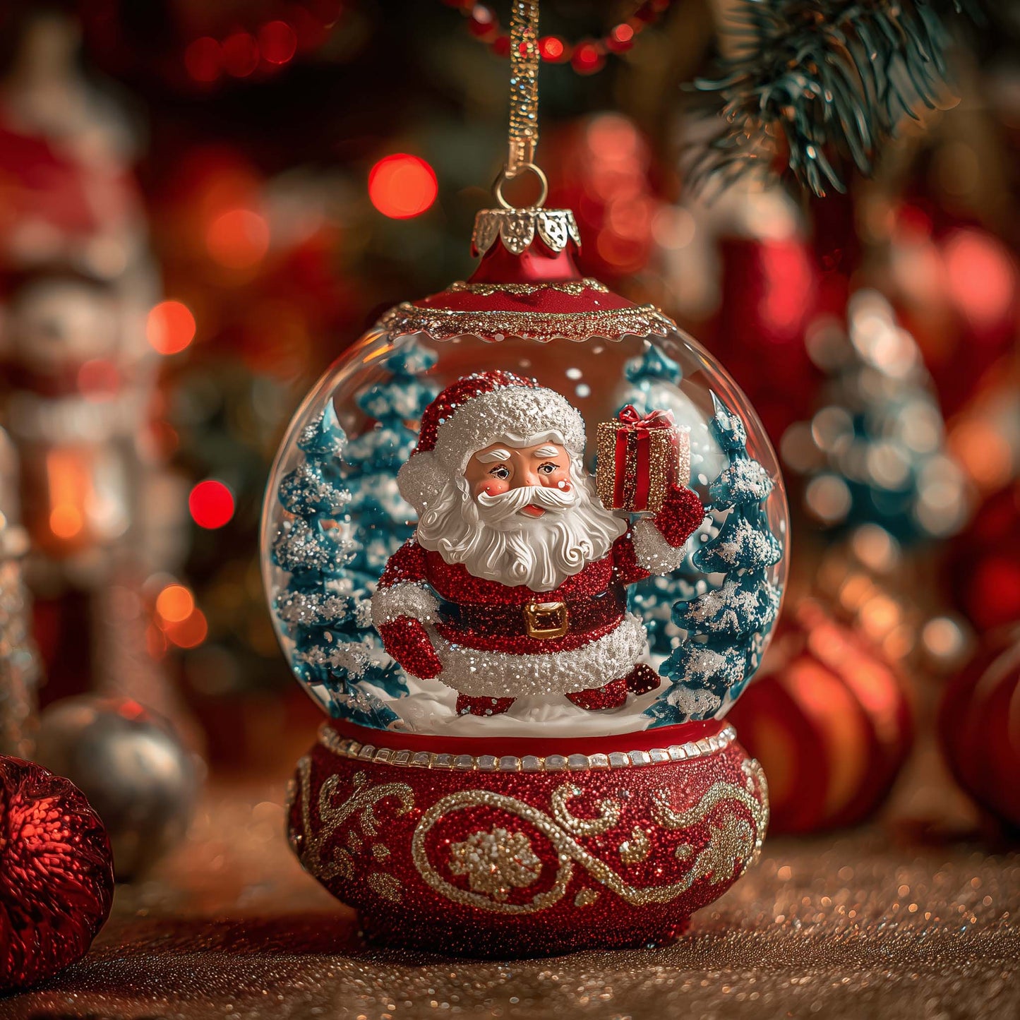 Santa Workshop Christmas Mica Ornament GFSPTP46