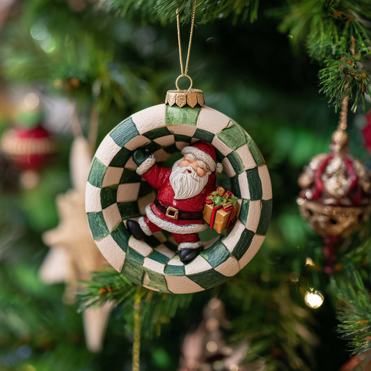 Santa Workshop Christmas Mica Ornament GFSPTP49