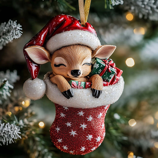 Deer Charm Christmas Mica Ornament GFSPTP53