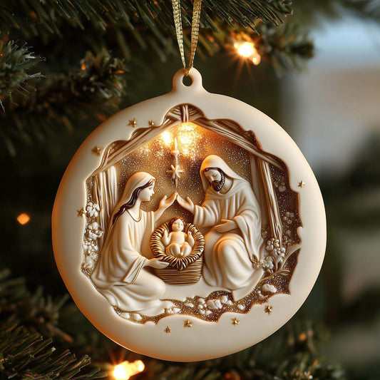 Nativity Christmas Mica Ornament GFSPTP59