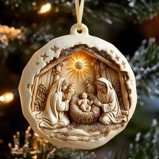 Nativity Christmas Mica Ornament GFSPTP60