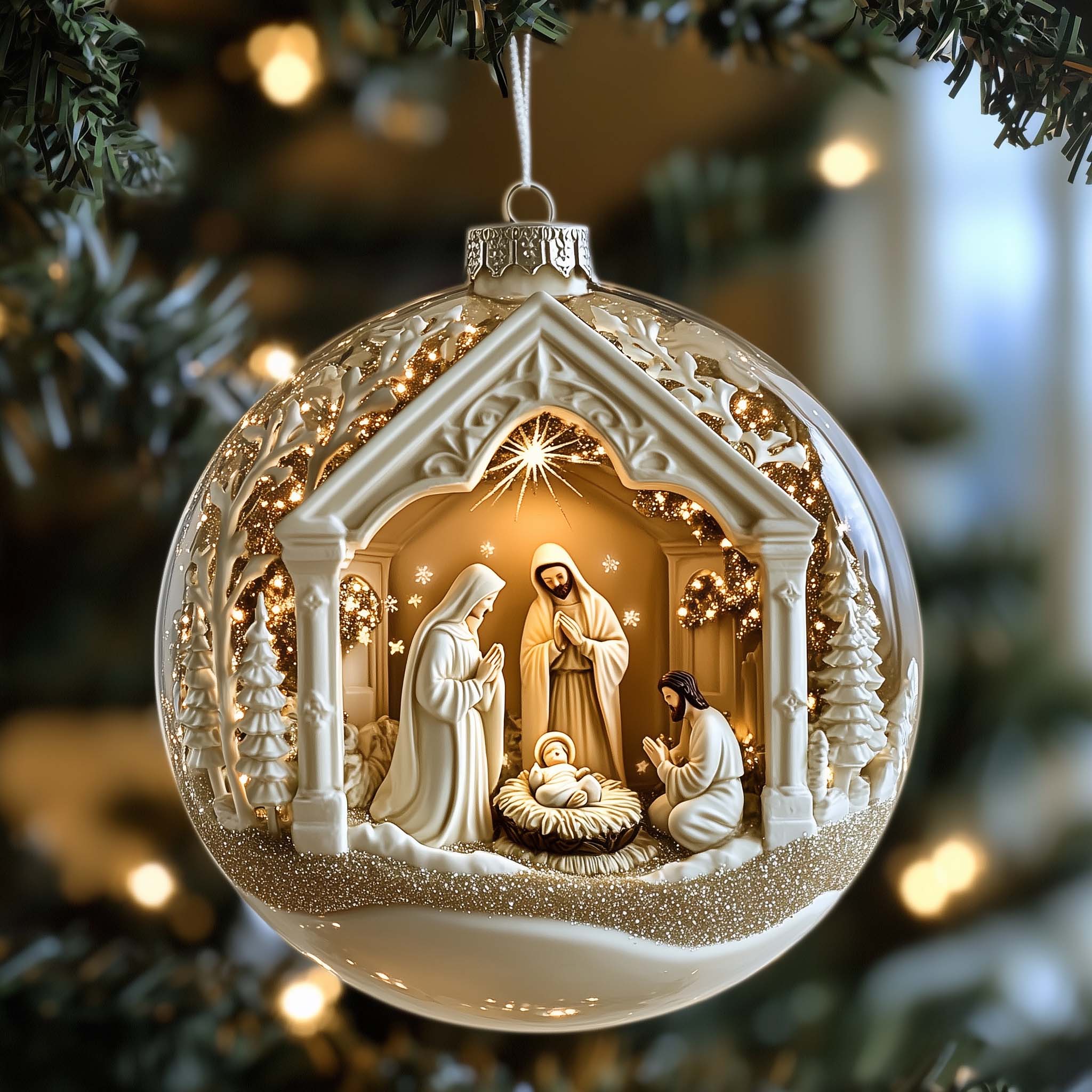 Nativity Christmas Mica Ornament GFSPTP63 – Patchique Store