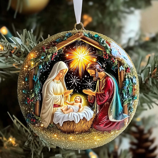 Nativity Christmas Mica Ornament GFSPTP64