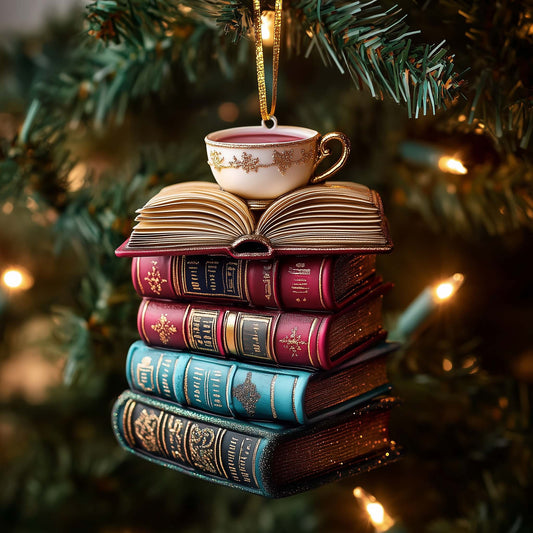 Book Nook Christmas Mica Ornament GFSPTP65