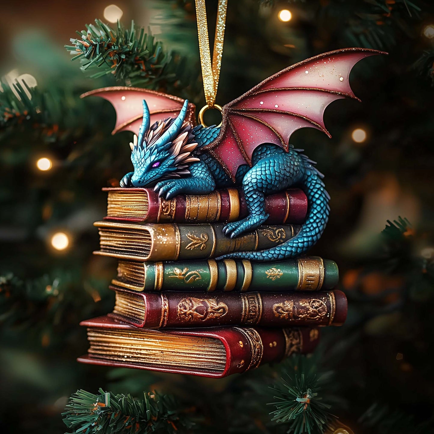 Book Nook Christmas Mica Ornament GFSPTP66