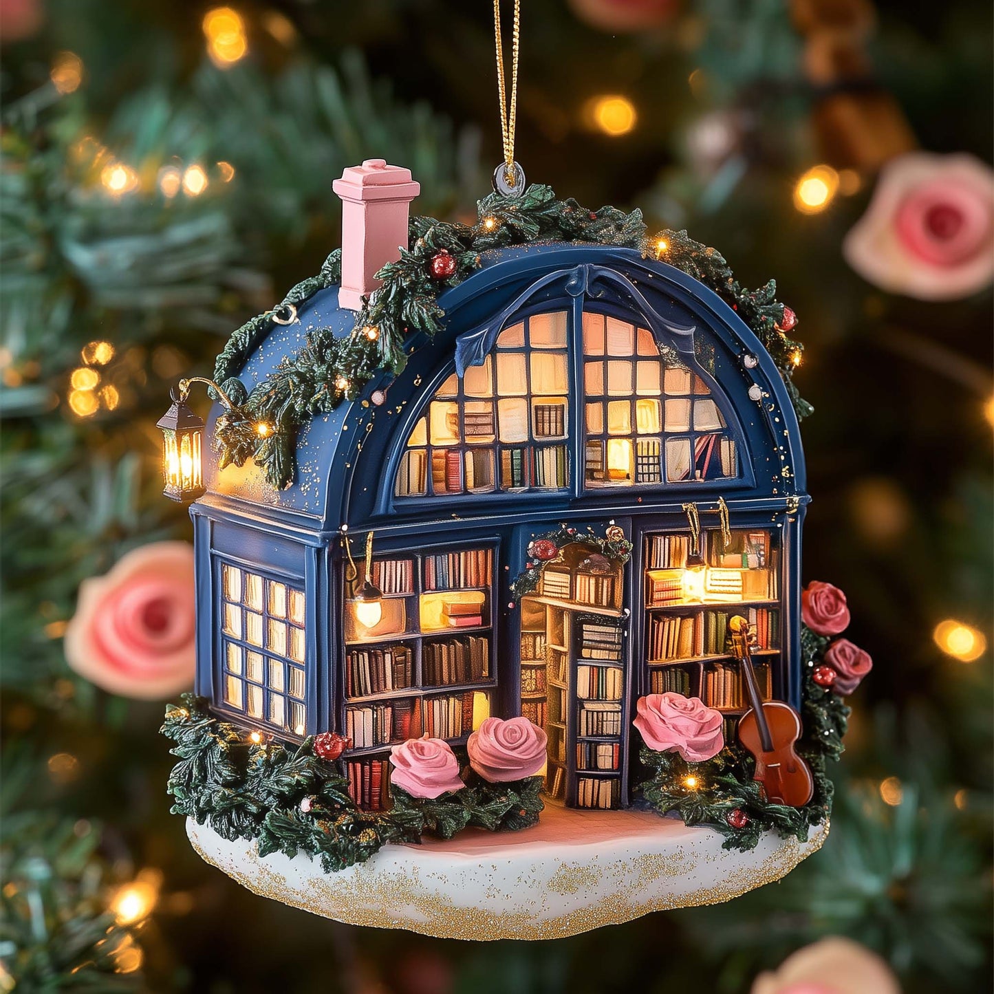 Bookstore Christmas Mica Ornament GFSPTP67