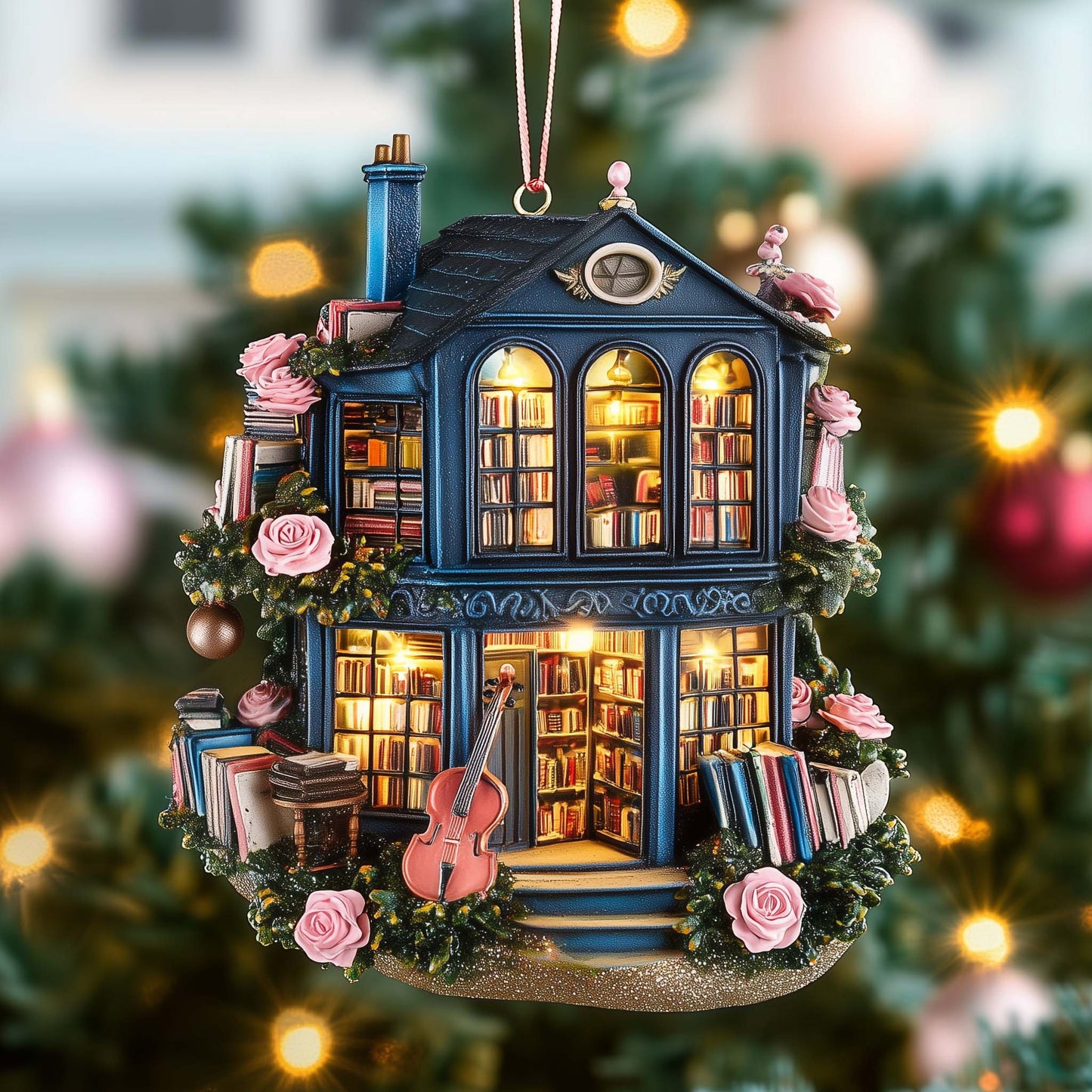 Bookstore Christmas Mica Ornament GFSPTP68