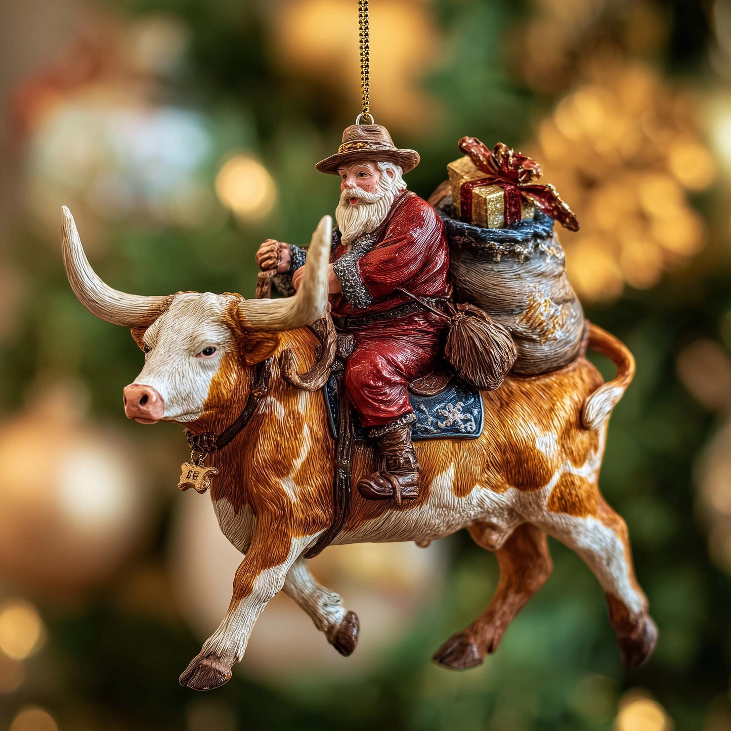 Cowboy Claus Christmas Mica Ornament GFSPTP96