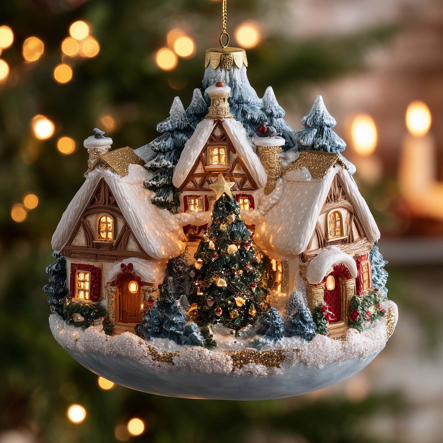 Santa's Village Christmas Mica Ornament GFSPYC08