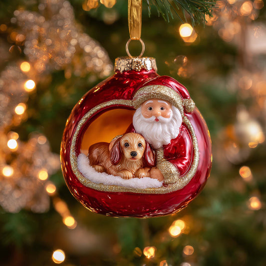 Dachshund Nest Christmas Mica Ornament GFSPYC103