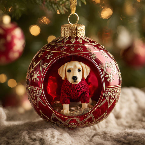 Labrador Nest Christmas Mica Ornament GFSPYC107