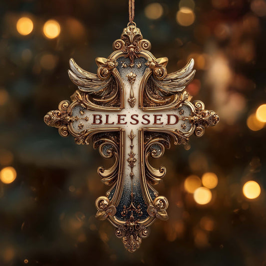 Sacred Cross Christmas Mica Ornament GFSPYC17