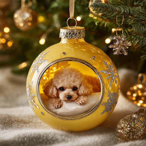 Poodle Nest Christmas Mica Ornament GFSPYC184