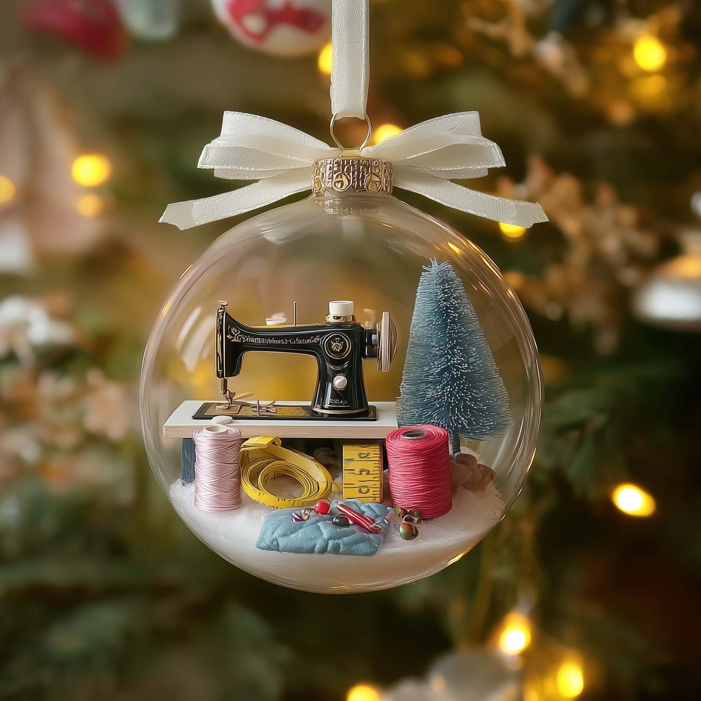 Sewing Machine Christmas Mica Ornament GFSPYC38