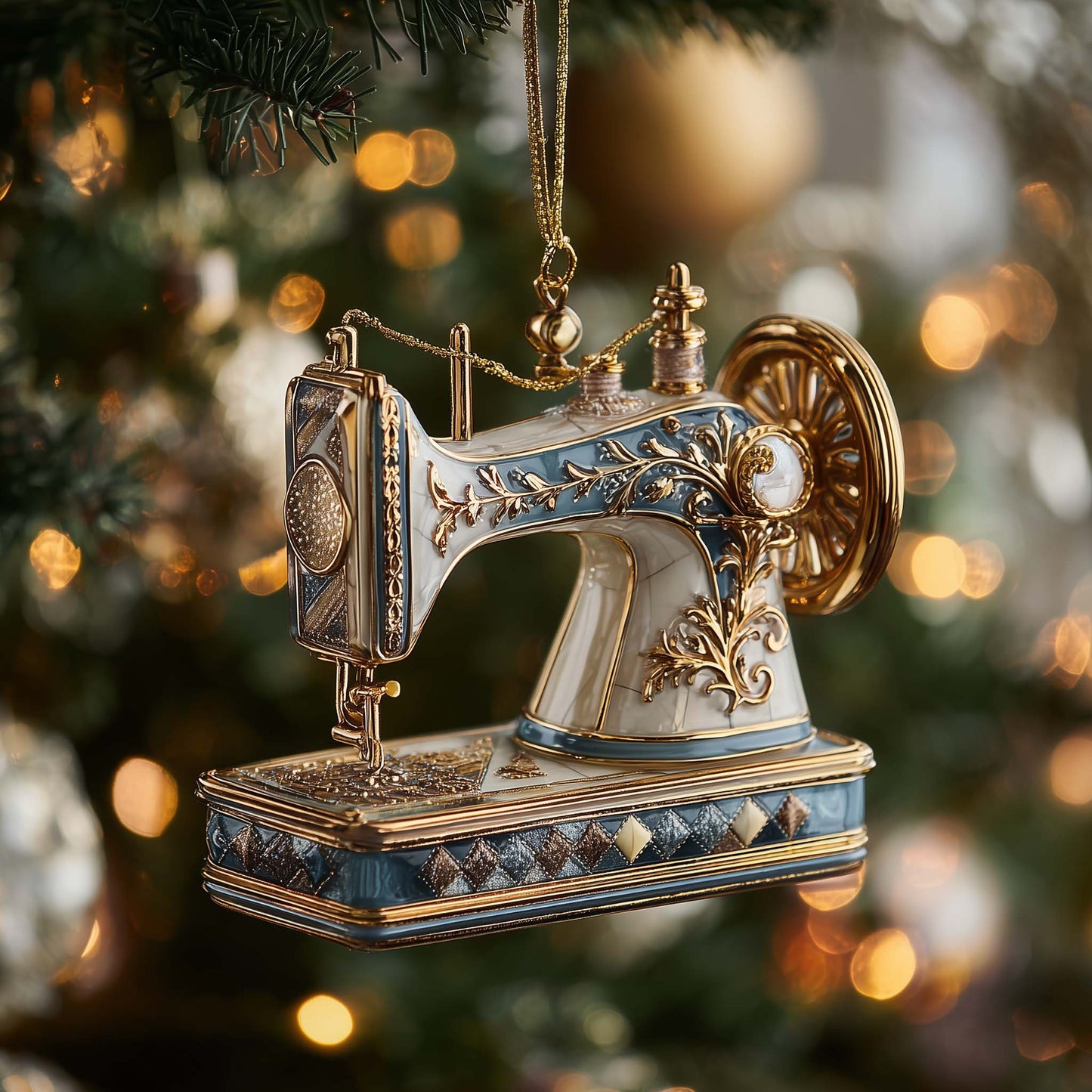 Sewing Machine Christmas Mica Ornament GFSPYC40