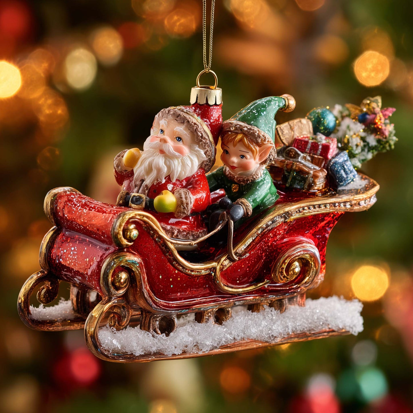 Jolly Elf Christmas Mica Ornament GFSPYC41