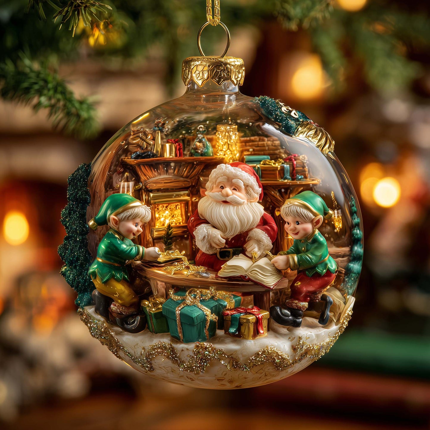 Jolly Elf Christmas Mica Ornament GFSPYC42