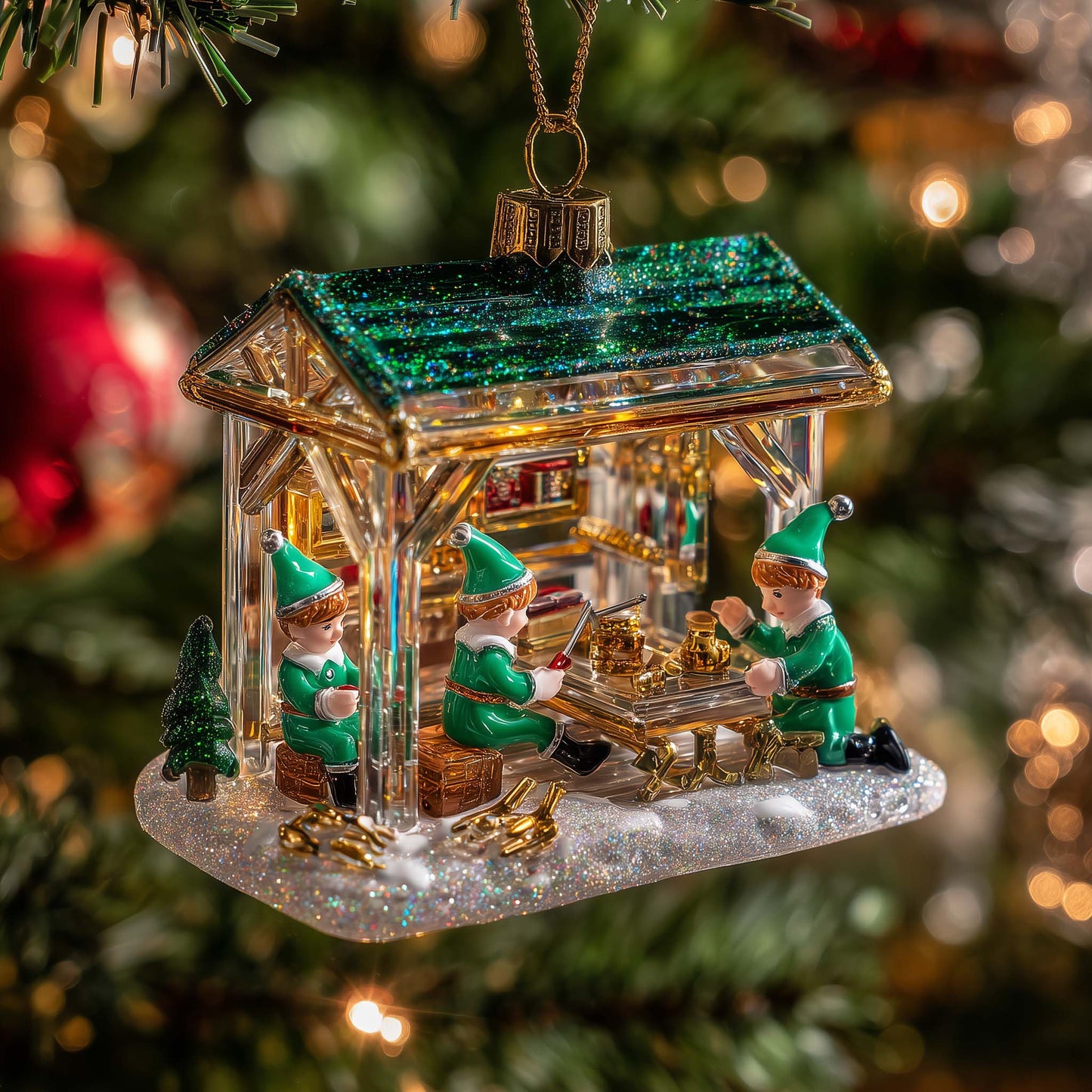 Jolly Elf Christmas Mica Ornament GFSPYC43