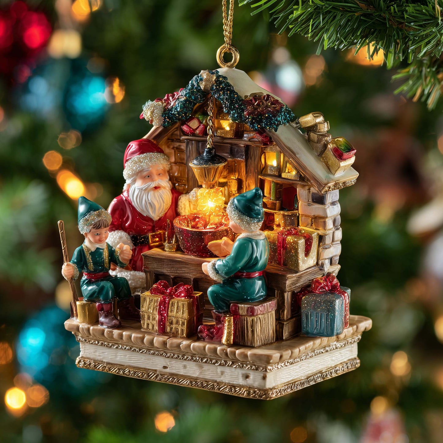 Jolly Elf Christmas Mica Ornament GFSPYC44