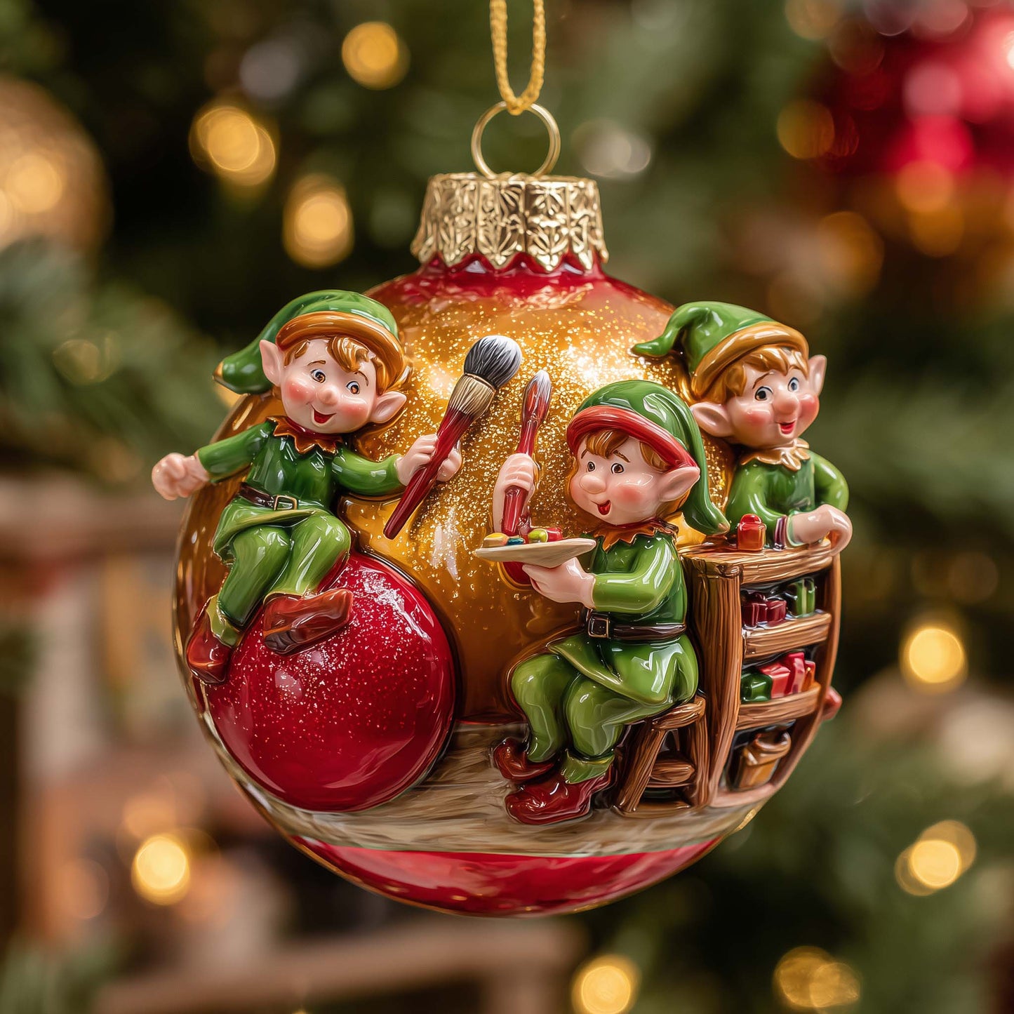 Jolly Elf Christmas Mica Ornament GFSPYC45