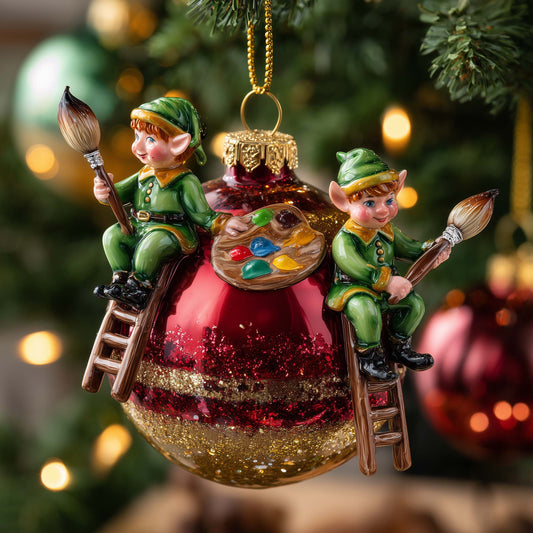Jolly Elf Christmas Mica Ornament GFSPYC46